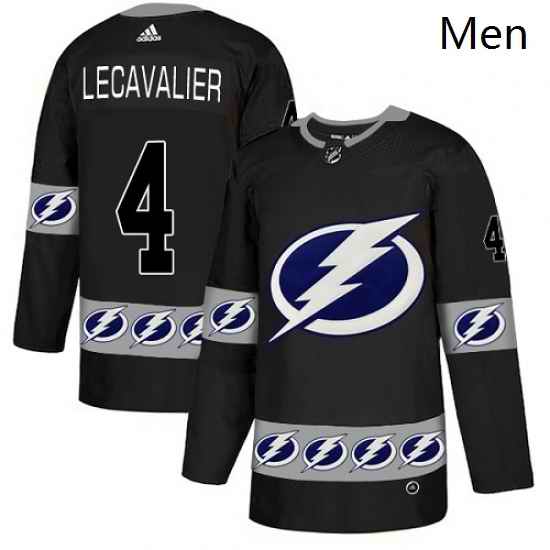 Mens Adidas Tampa Bay Lightning 4 Vincent Lecavalier Authentic Black Team Logo Fashion NHL Jersey